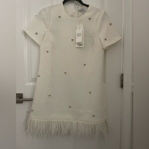 Jeweled Marullo Dress in White